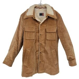 Vintage William Barry Corduroy Sherpa Lined Jacket 44L USA Ranch Western Coat